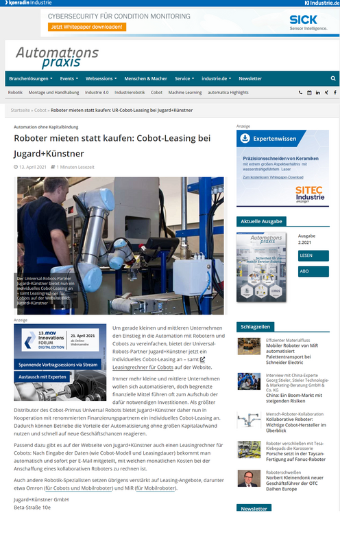 Pressebeleg_Automationspraxis_Cobot_Leasing_2021.png